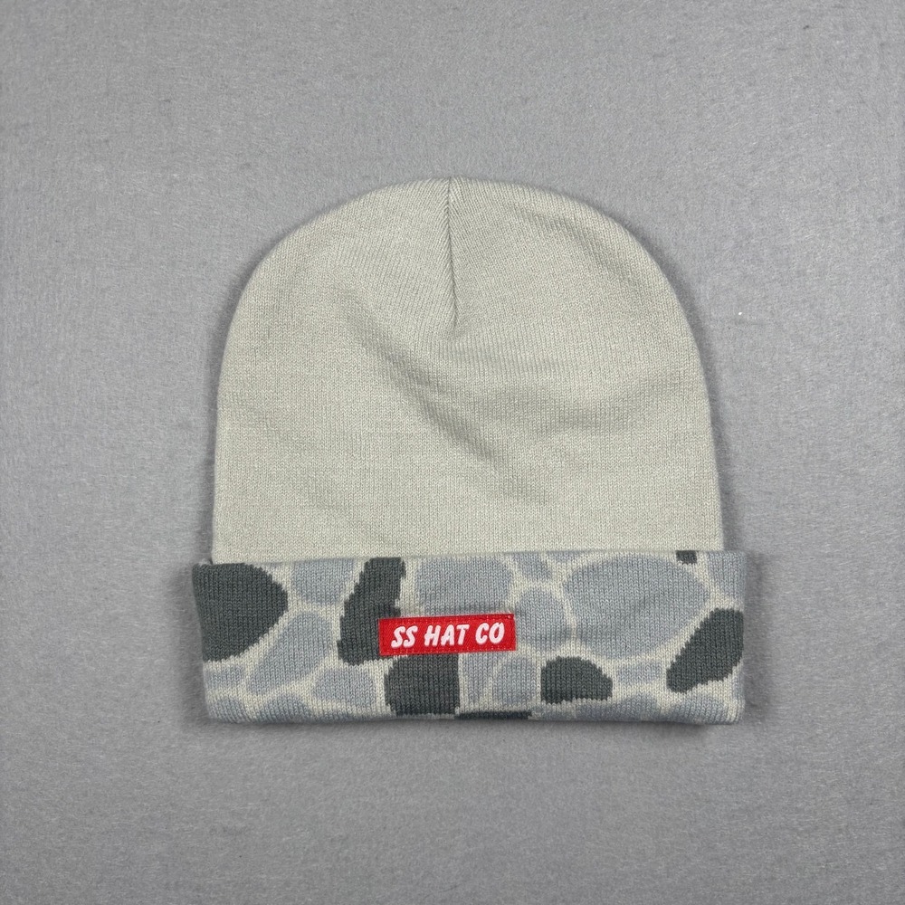 Southern String Hat Co. Grey Camouflage Cuffed Knit Beanie Hat Unisex Adult OSFM